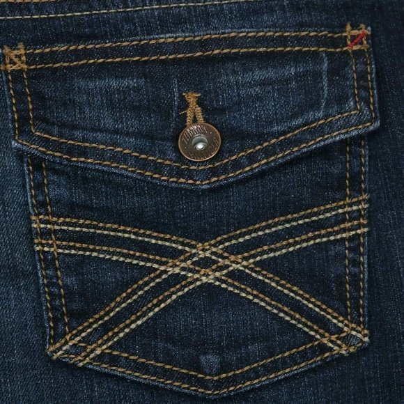 Tommy Hilfiger Freedom Boot Bootcut Jeans Flap Pockets Dark 6 Short‎ - Picture 6 of 9